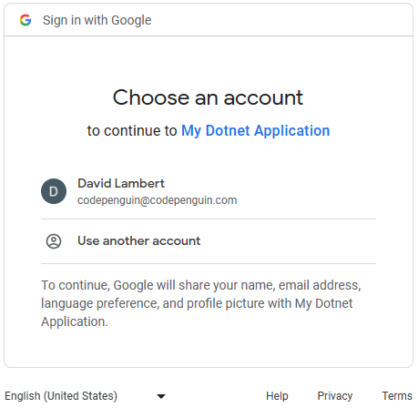 Google Authorization Prompt